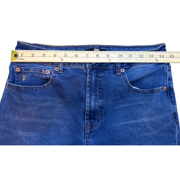 Frye High Waisted Cropped Straight Leg Denim Jeans 5 pocket Women's Size 6/28 - Picture 5 of 11